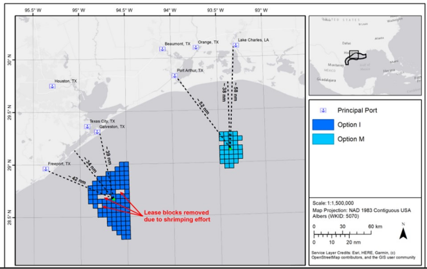 BOEM Map of Gulf of Mexico WEAs