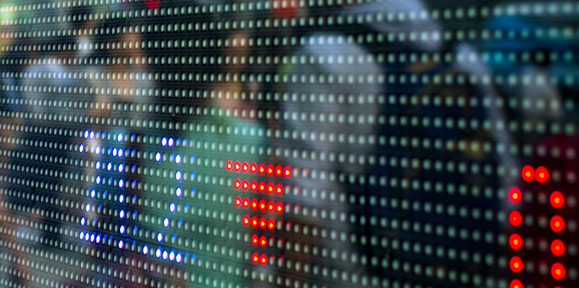 Blue Red Stock Ticker